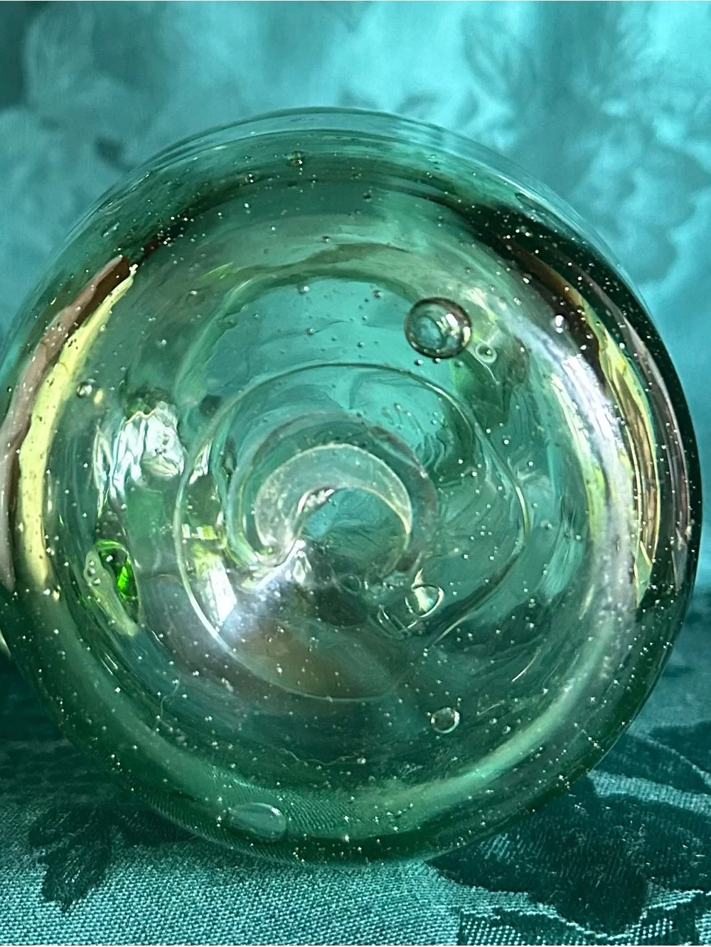 Handblown Green Glass Pitcher - Artisan Home Art